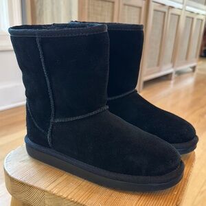 KOOLABURRA BY UGG Girls Koola Short Black Leather Classic Boots Size 1